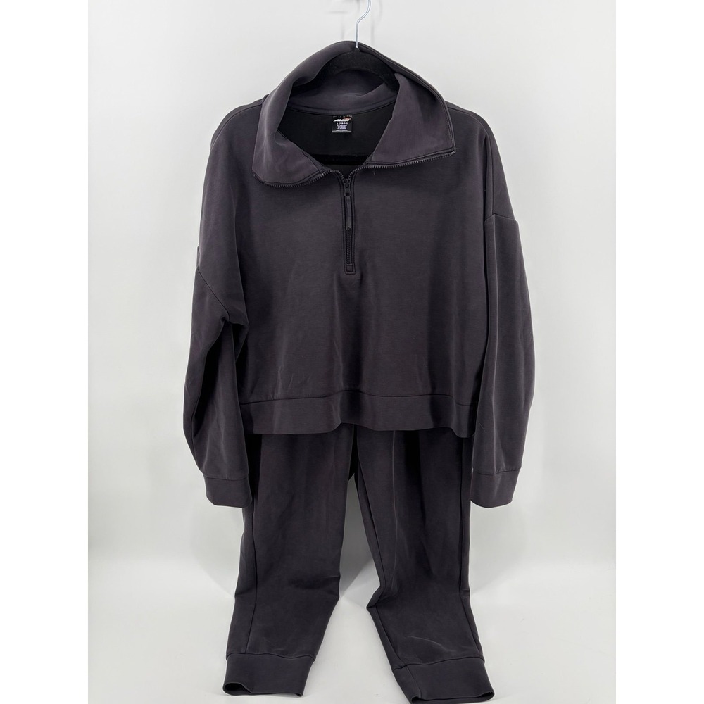 Avia ScubaKnit Quarter Zip Pullover W/ Matching Joggers, Women's Top‎ L Bottom M